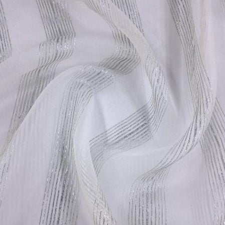 MHC Wolrd Lace & Voile Fabrics Duckegg Stripe Voile Curtaining 1401 Collection 280 cm (7813385748569)