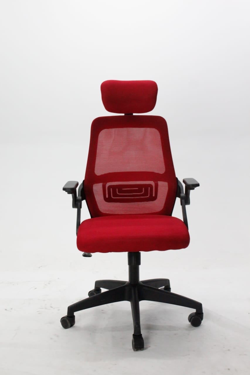 MHC Wolrd Office chairs Mesh Back Swivel & Tilt Adjustable Arms Offer Chair Red HT811A