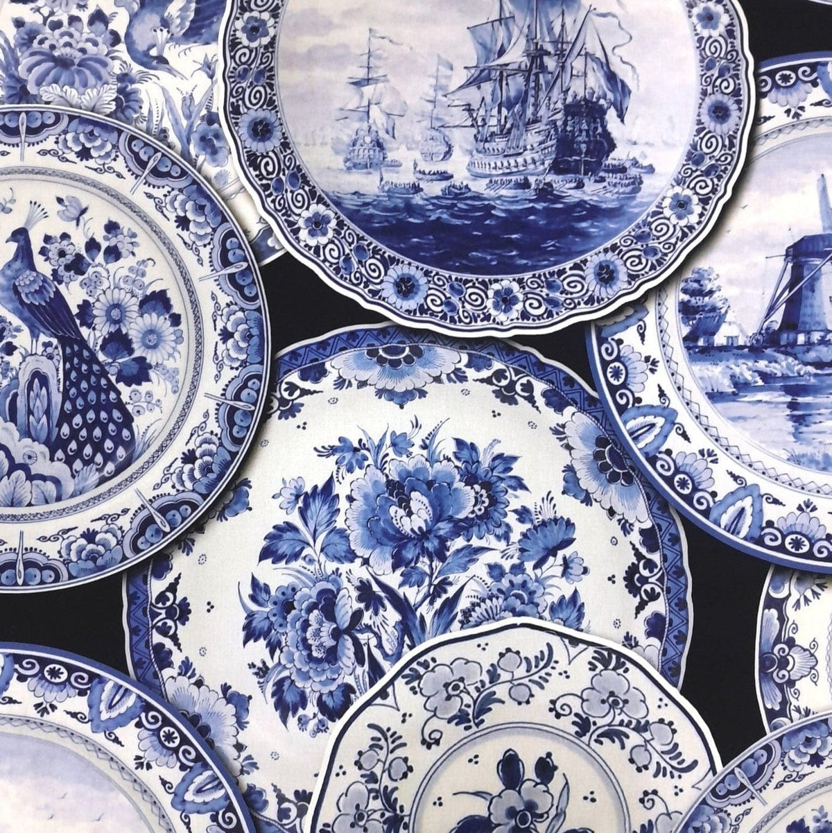 MHC Wolrd Table Cloth Tablecloth Delt Plates Black 150 cm x 300 cm