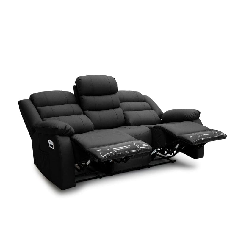 MHC World 3 Piece Lounge Suites Fiona 3 Action Black Lounge Suite 3pc