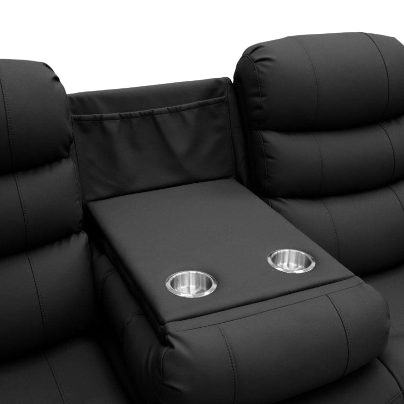 MHC World 3 Piece Lounge Suites Fiona 3 Action Black Lounge Suite 3pc