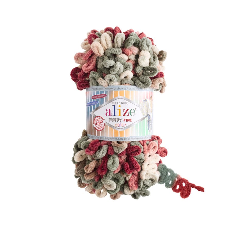 MHC WORLD Alize Puffy Fine Cream/Rust/Olive Alize Puffy Fine Multicolor 100g