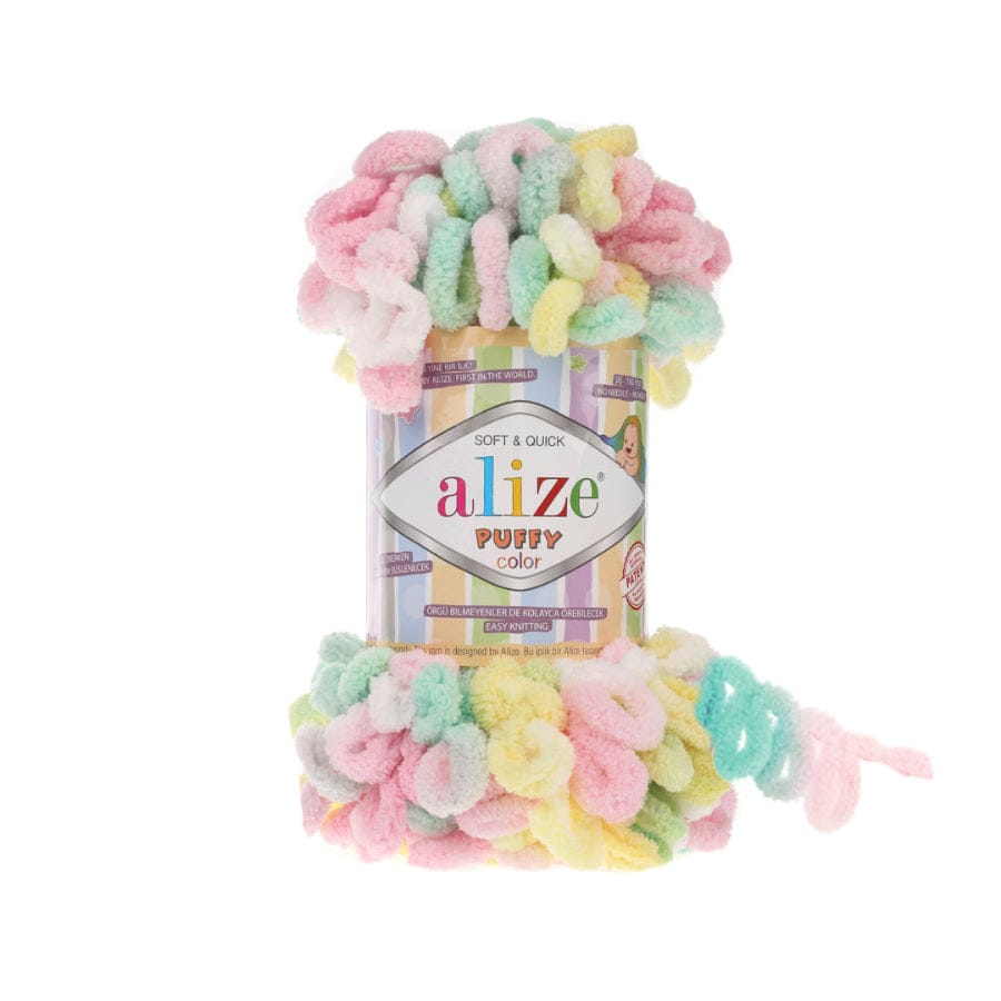 MHC WORLD Alize Puffy Fine Yellow/Pink/Mint Alize Puffy Fine Multicolor 100g