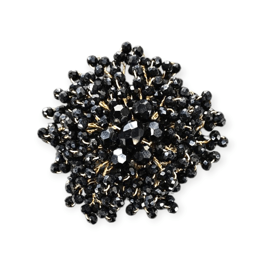 MHC WORLD Beaded Flower Black Crystal Beaded Flower CBF-1
