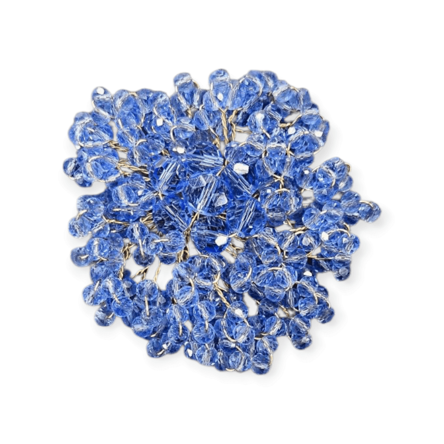 MHC WORLD Beaded Flower Blue Crystal Beaded Flower CBF-1