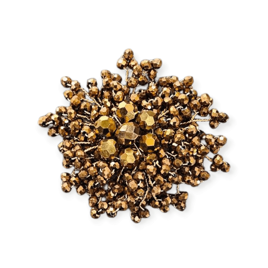 MHC WORLD Beaded Flower Bronze Crystal Beaded Flower CBF-1