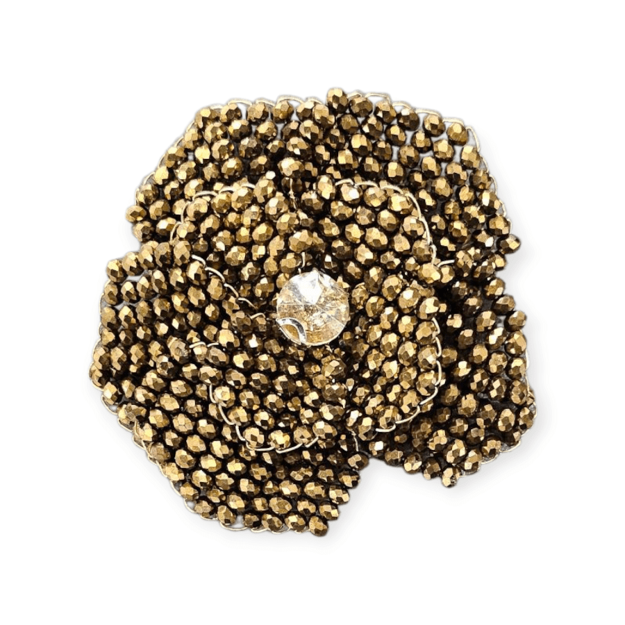 MHC WORLD Beaded Flower Bronze Crystal Beaded Flower CBF-2