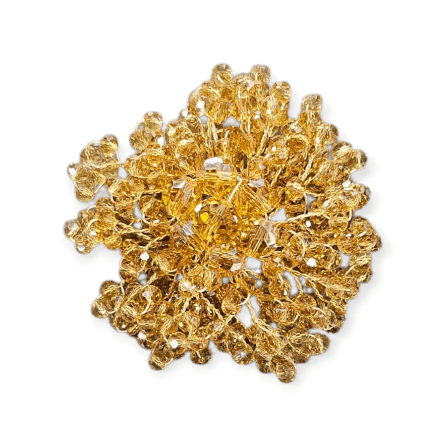 MHC WORLD Beaded Flower Champagne Crystal Beaded Flower CBF-1