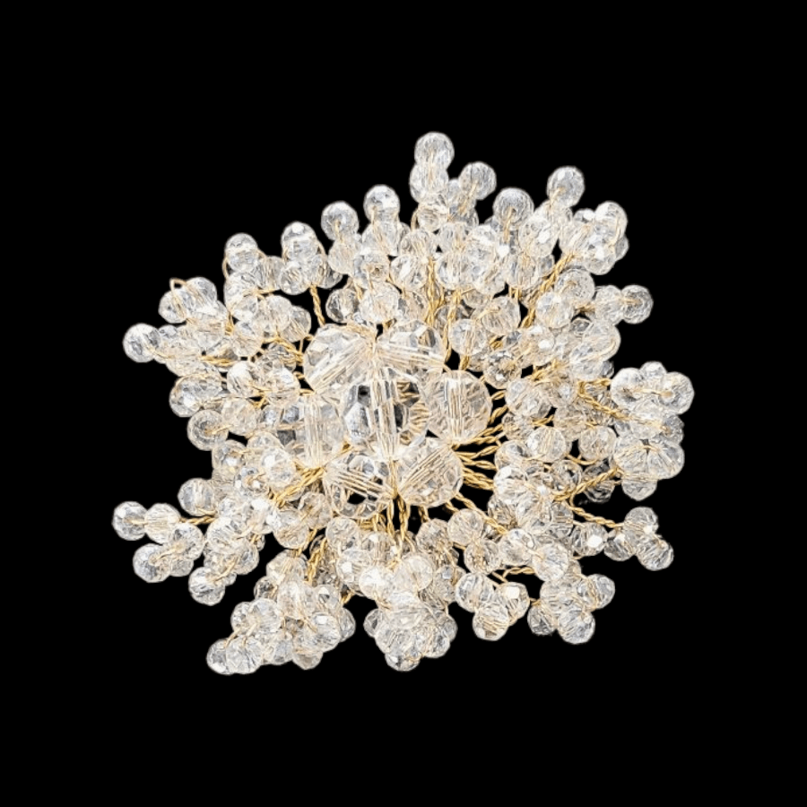 MHC WORLD Beaded Flower Clear Crystal Beaded Flower CBF-1