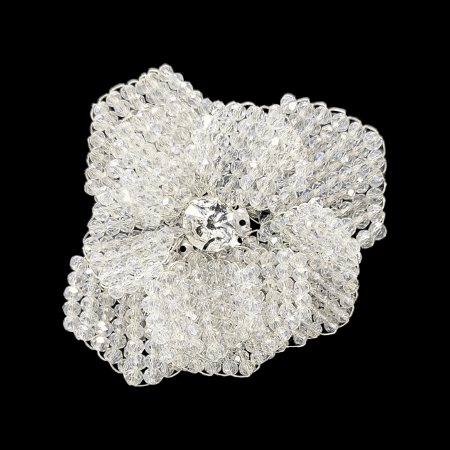 MHC WORLD Beaded Flower Clear Crystal Beaded Flower CBF-2