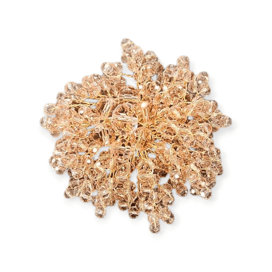 MHC WORLD Beaded Flower Dusty Pink Crystal Beaded Flower CBF-1