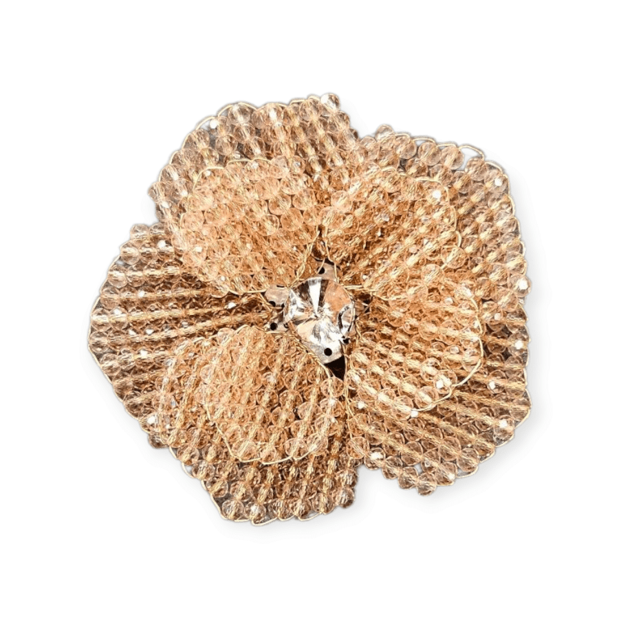 MHC WORLD Beaded Flower Dusty Pink Crystal Beaded Flower CBF-2