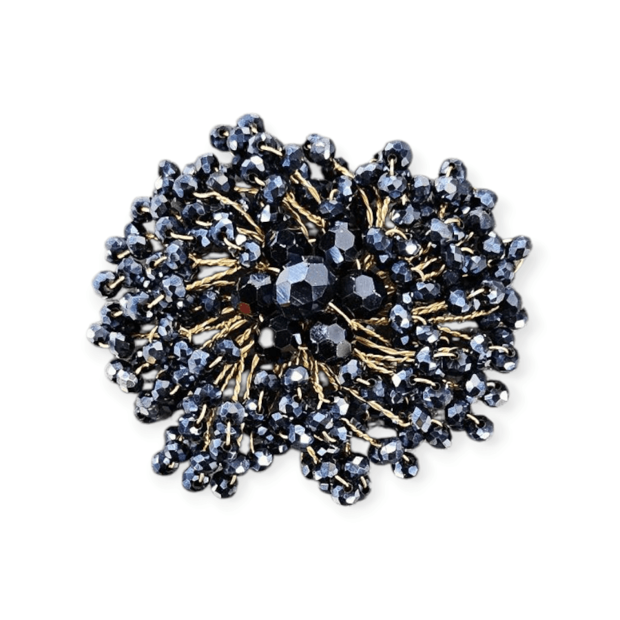 MHC WORLD Beaded Flower Navy Crystal Beaded Flower CBF-1