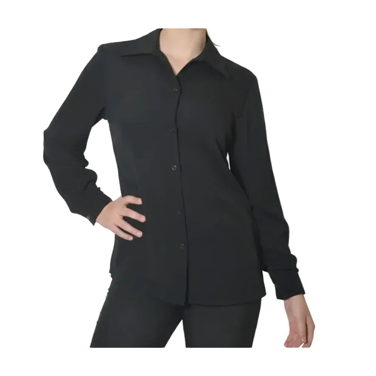 Bobsons Dignity Long Sleeve Button Up Blouse-Black B402PLKOS