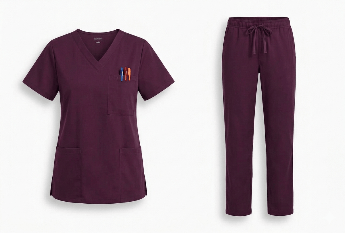 Bobsons Flex Unisex 360 Scrub Set Plus Size-Maroon N2109/N2110