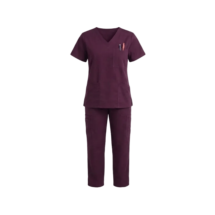 Bobsons Flex Unisex 360 Scrub Set Plus Size-Maroon N2109/N2110