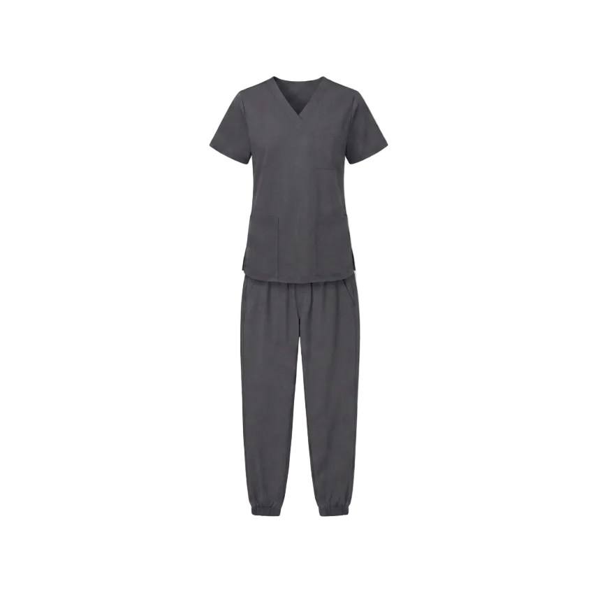 MHC World BONSONS WORKWEAR Bobsons Fox Flex Unisex Stretch Scrub Set -Dark Grey N2109/N2110