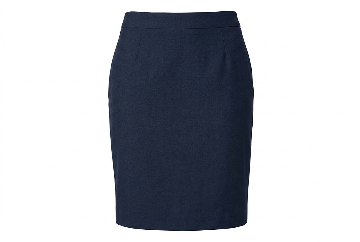 MHC World BONSONS WORKWEAR Bobsons Petal Stretch Pencil Skirt With Matching Belt-Navy C260TR