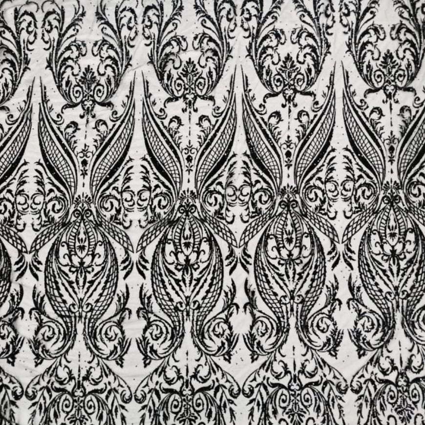 MHC WORLD BRADAL LACE Black Caviar Tulle Fabric 1120cm