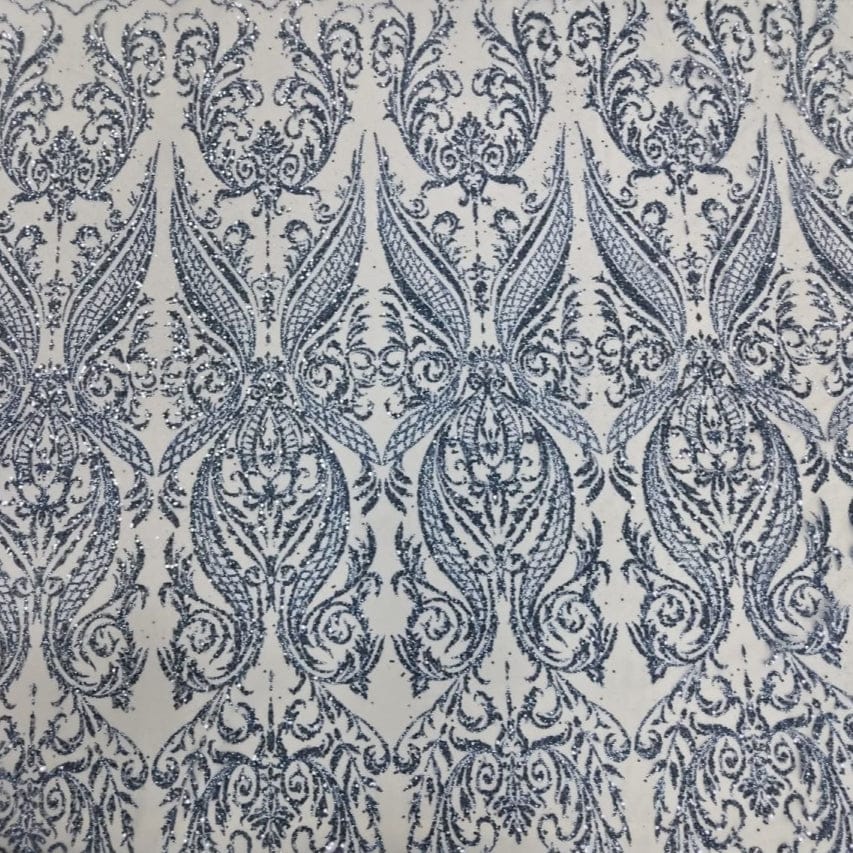 MHC WORLD BRADAL LACE Powder Blue Caviar Tulle Fabric 1120cm