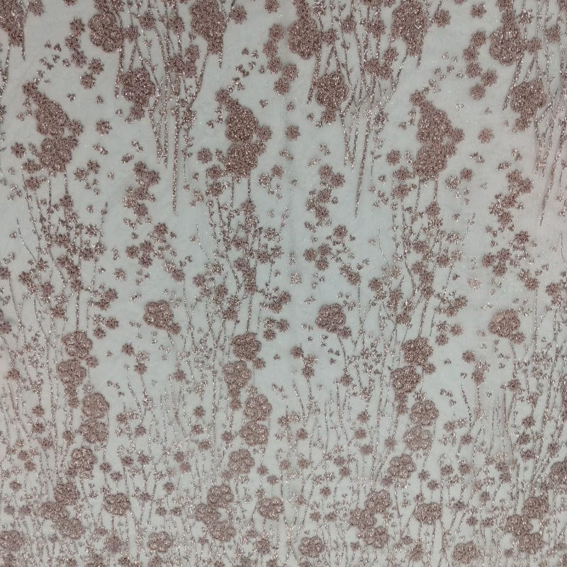 MHC WORLD Bridal Lace Dusty Pink Bridal Lace Eveningwear Fabric 140cm