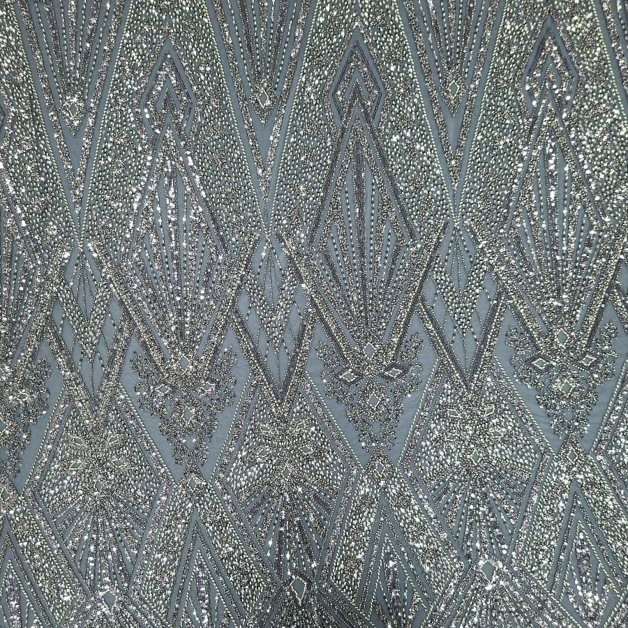 MHC WORLD Bridal Lace Fabric 16247 Grey Bridal Lace Fabric 16247