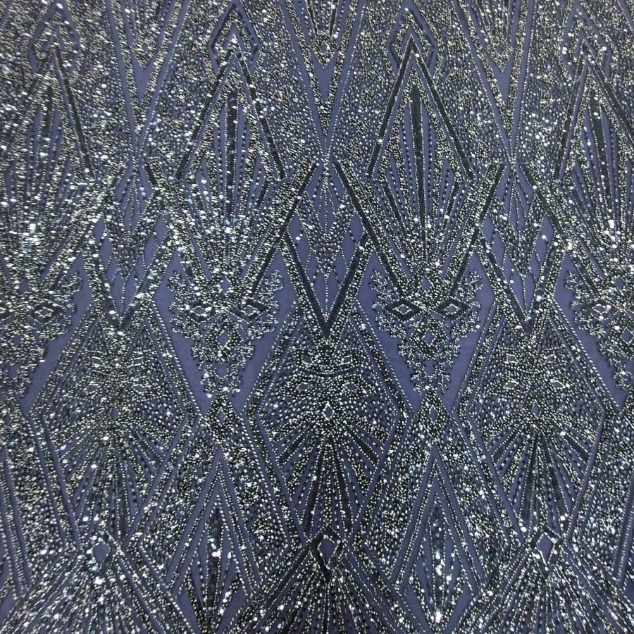MHC WORLD Bridal Lace Fabric 16247 Navy Bridal Lace Fabric 16247