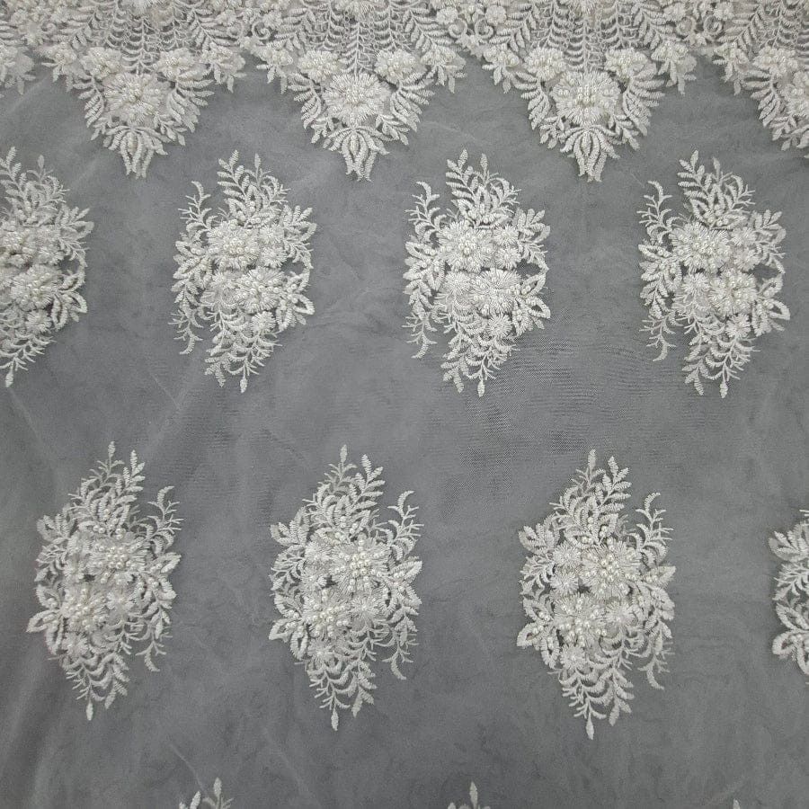 MHC WORLD Bridal Lace Fabric Beaded Tulle Bridal Lace Fabric