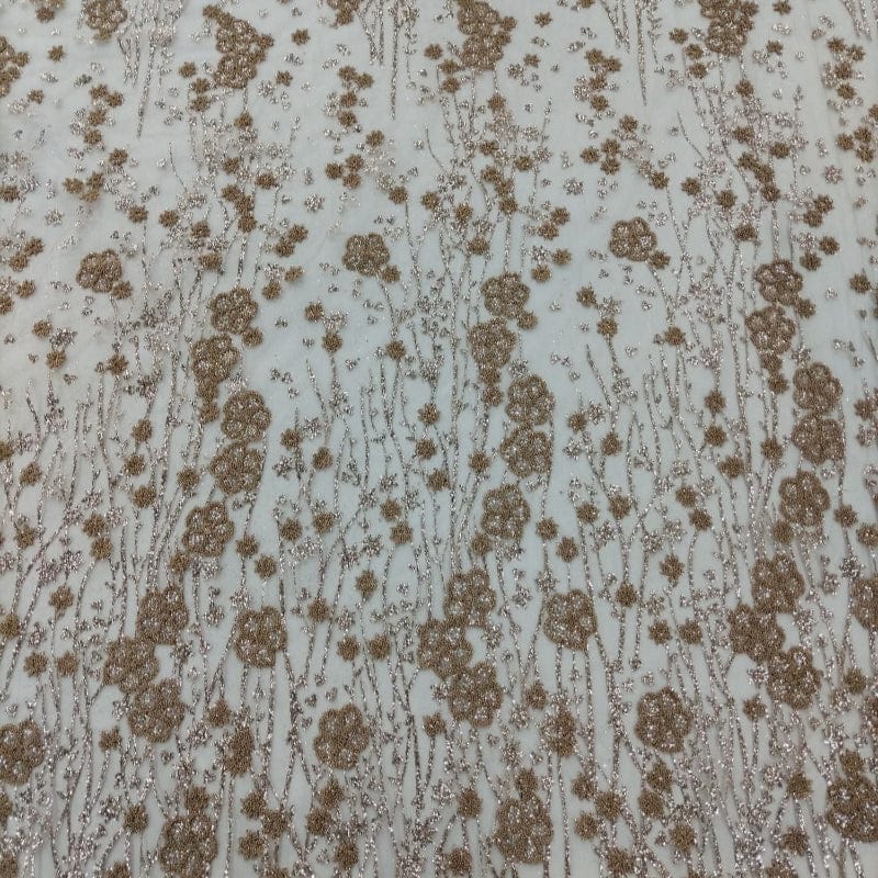 MHC WORLD Bridal Lace Mushroom Bridal Lace Eveningwear Fabric 140cm