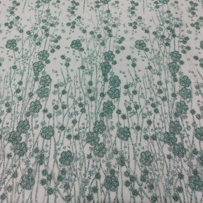 MHC WORLD Bridal Lace Pastel Turquoise Bridal Lace Eveningwear Fabric 140cm