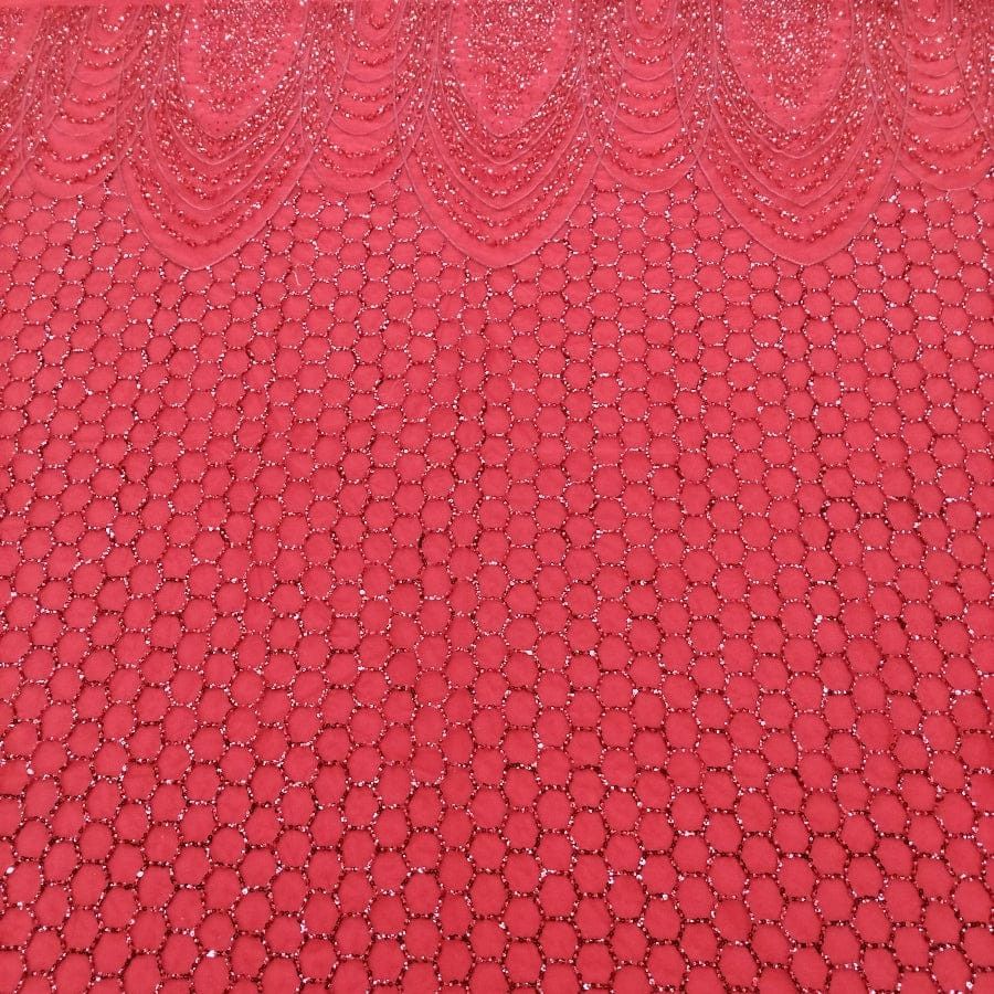 MHC WORLD Bridal Lace Red Bridal Lace Fabric 150cm