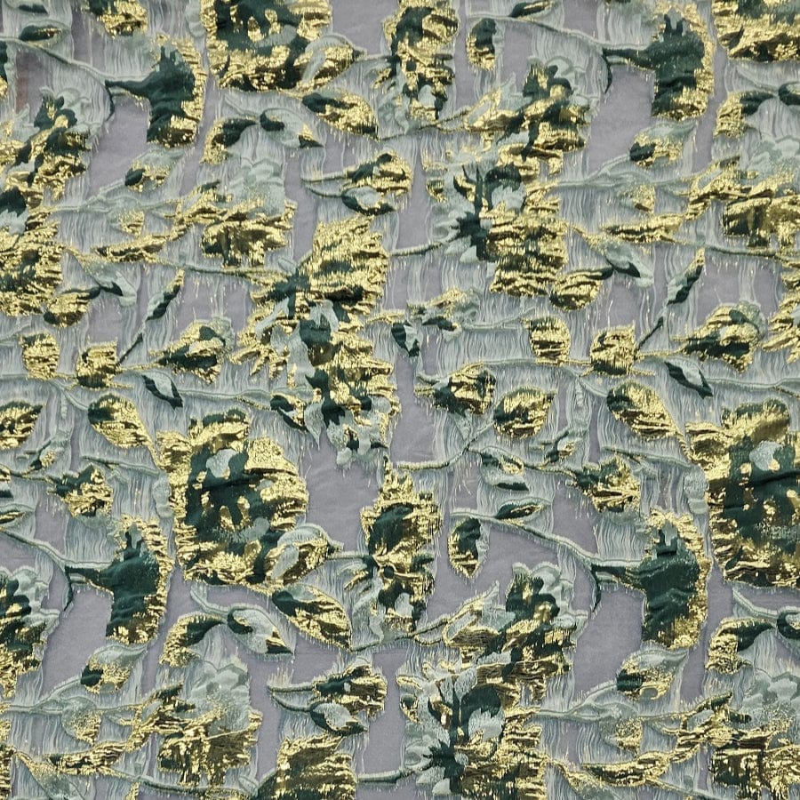 MHC WORLD BROCADE Bottle Green Brocade Fabric 150cm