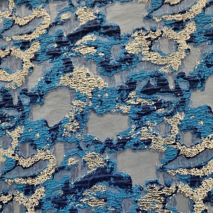 MHC WORLD BROCADE FABRIC Navy Brocade Fabric 150cm
