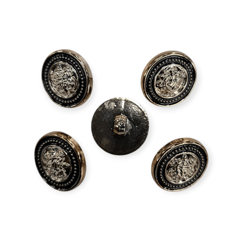 MHC WORLD Buttons Gold Black Fancy Buttons 17.5mm 100"