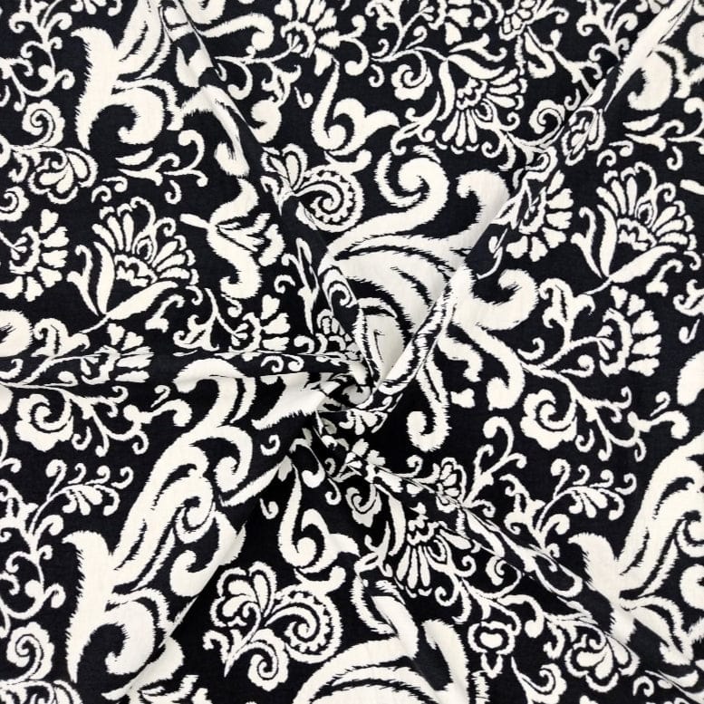 MHC WORLD Capri Linen Look Print Black / White Capri Linen Look Print 140cm