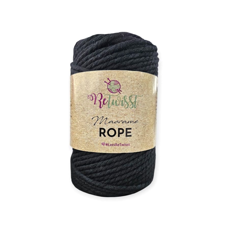 MHC WORLD Cord Black Macrame Rope 5mm 500g