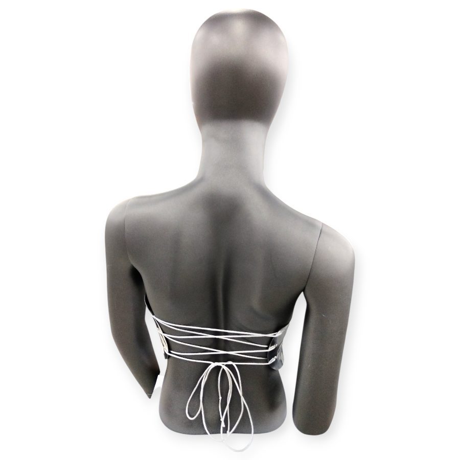 MHC WORLD Corset Silver Metal Custom Corset Bustier Top