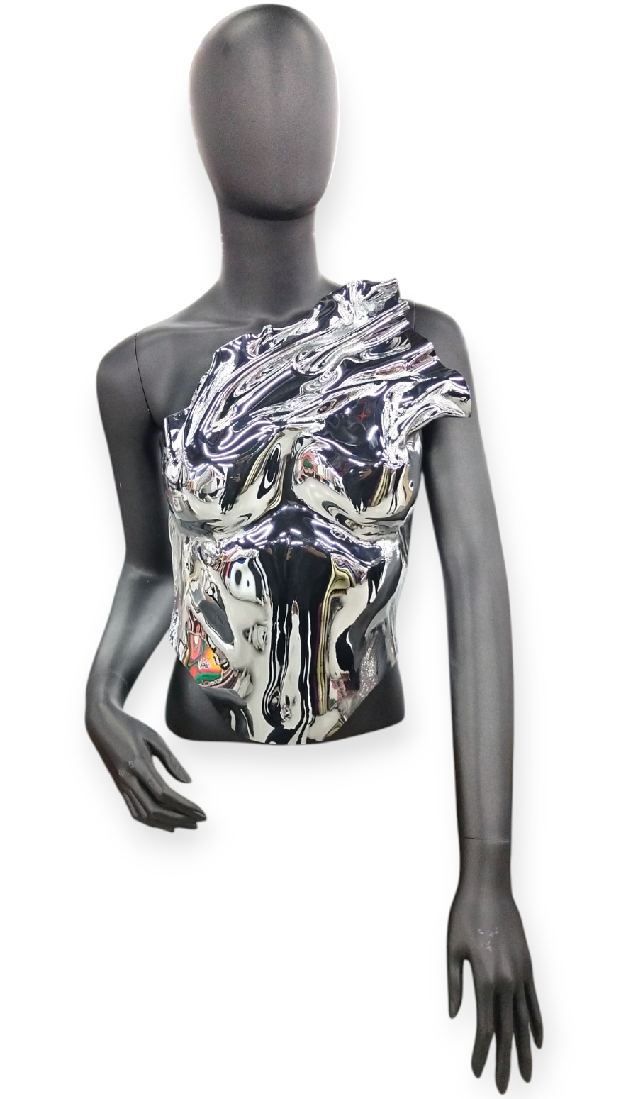 MHC WORLD Corset Silver Metal Custom Corset Bustier Top
