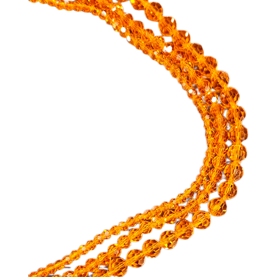MHC WORLD Crystal Glass Beads Orange Full String Crystal Glass Bead