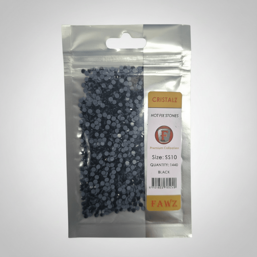 MHC WORLD Crystal Stones Black No.10 Fawz Hot Fix Stones