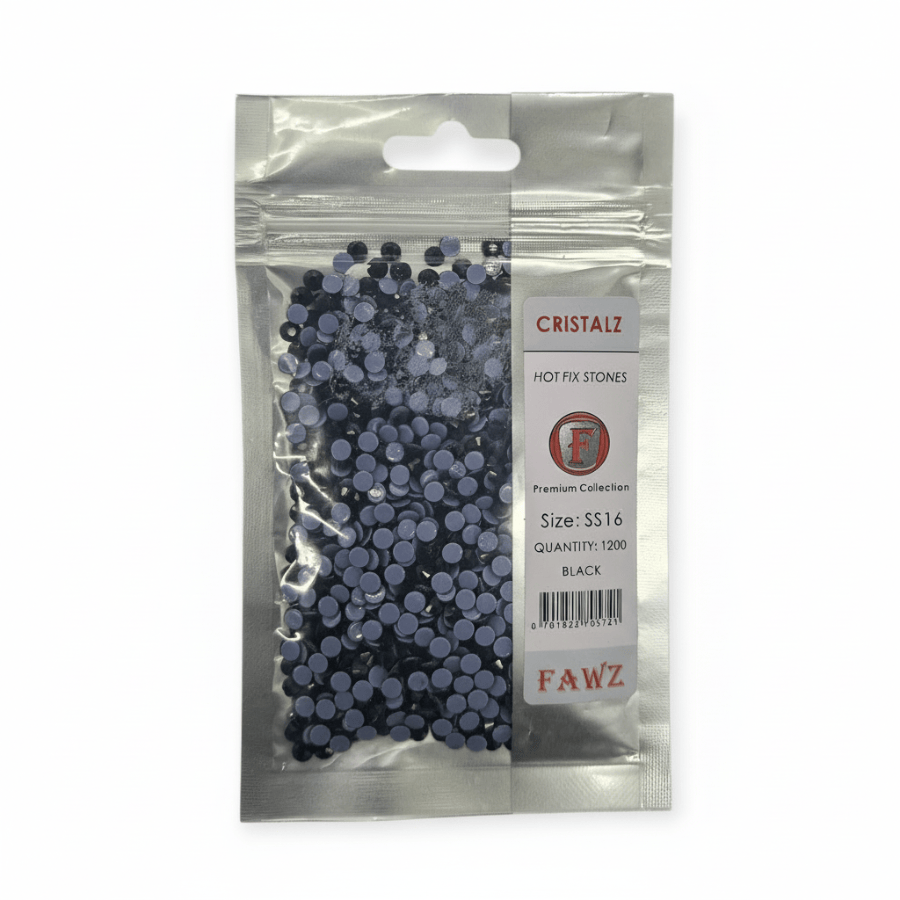 MHC WORLD Crystal Stones Black no.16 Fawz Hot Fix Stones