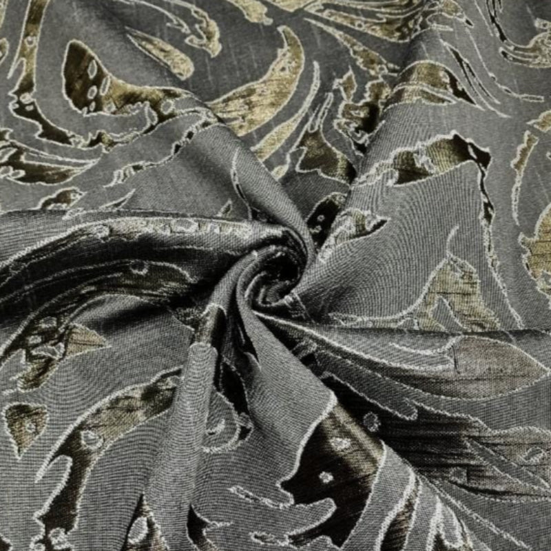 MHC WORLD Curtain Fabrics Grey / Gold 953 Curtaining TFT 0506-02 Collection 280 cm (7787208605785)