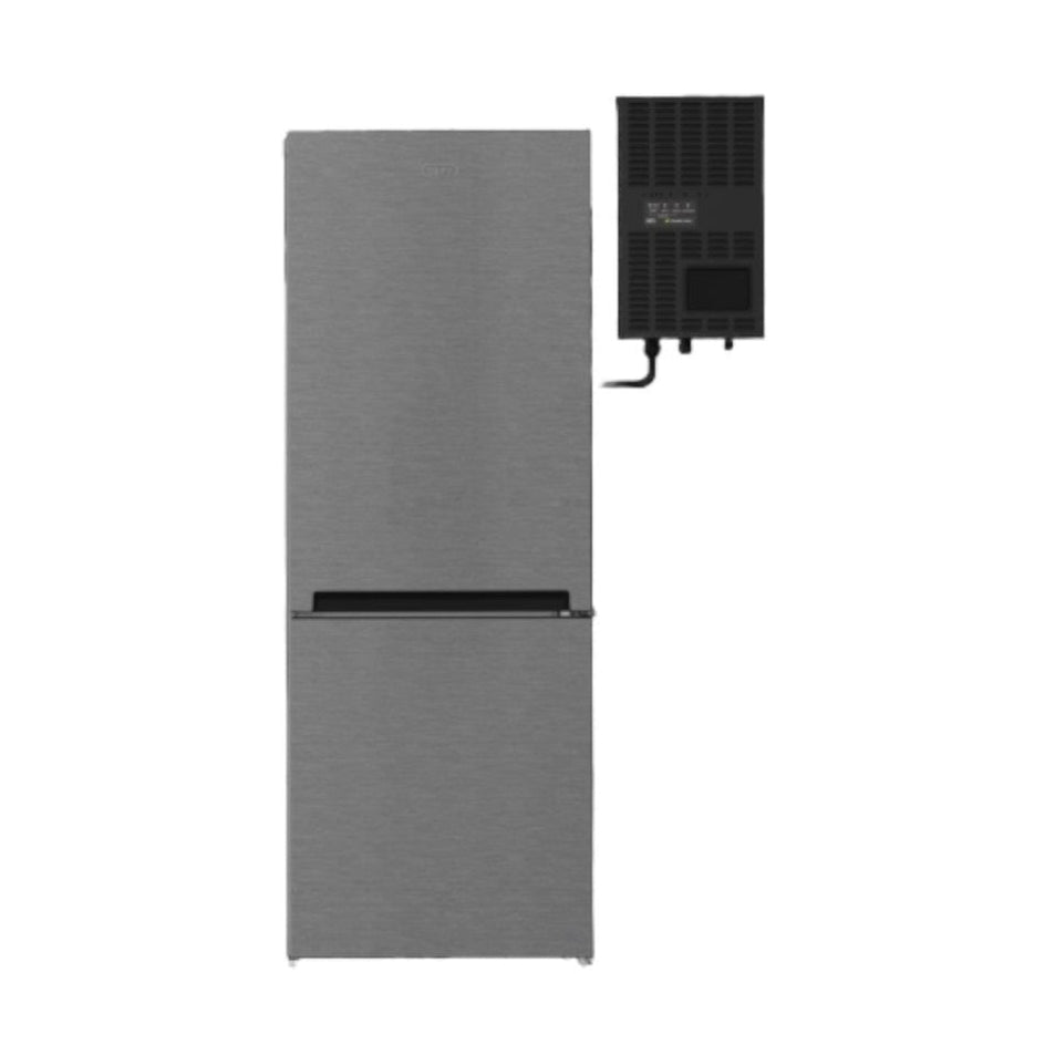MHC World Defy 303l Satin Matallic Solar Off-Grid Fridge Freezer DAC631S2 (7539880624217)