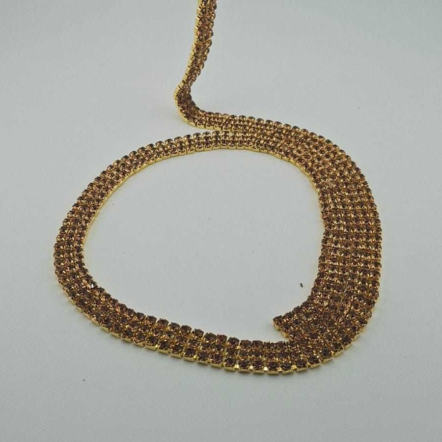 MHC WORLD Diamante Trim SS20D-3Line Gold Diamante Trim SS20D-3Line