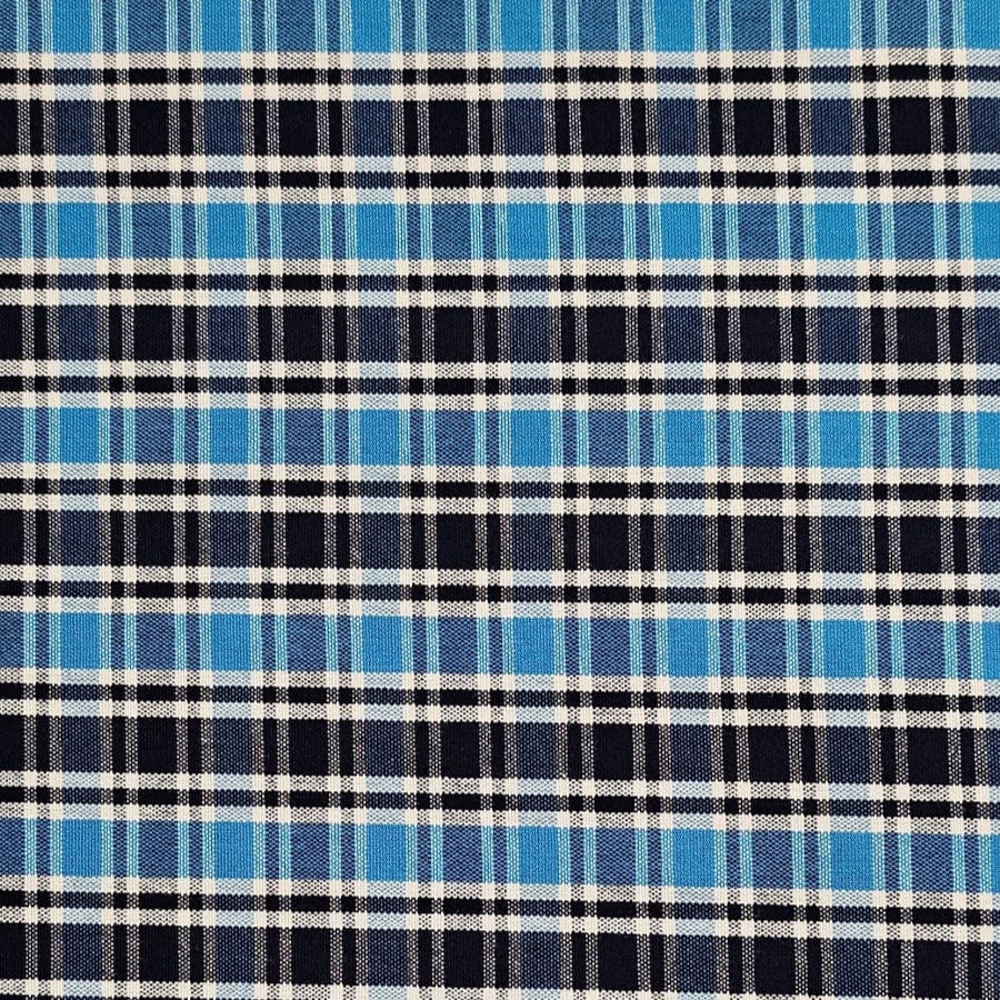 MHC World Dress Fabrics Blue/Navy Tartan Check Fabric 150cm (7178460201049)