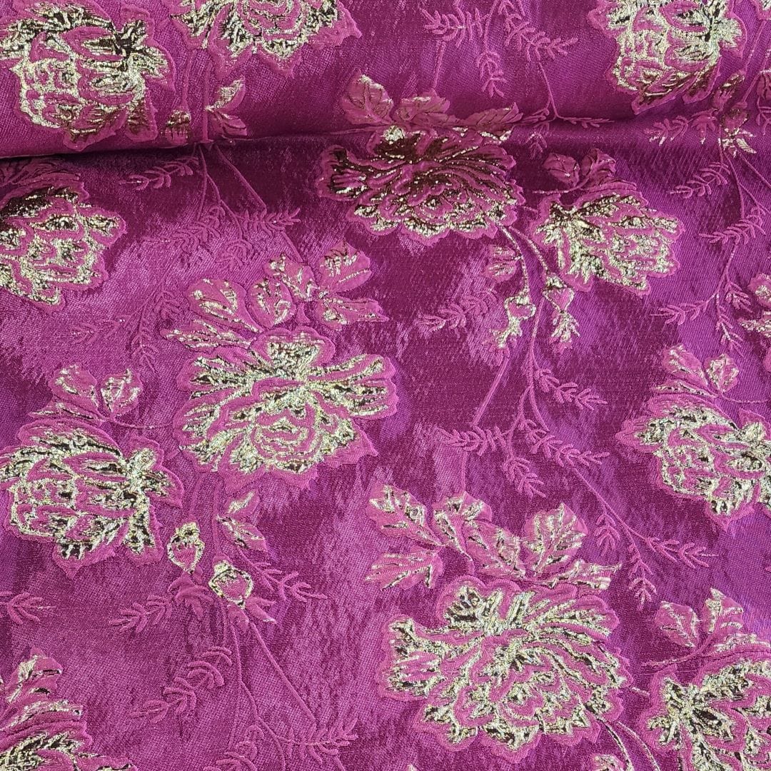 MHC World Dress Fabrics Rosa Brocade Fabric Cerise 150cm (7400712077401)