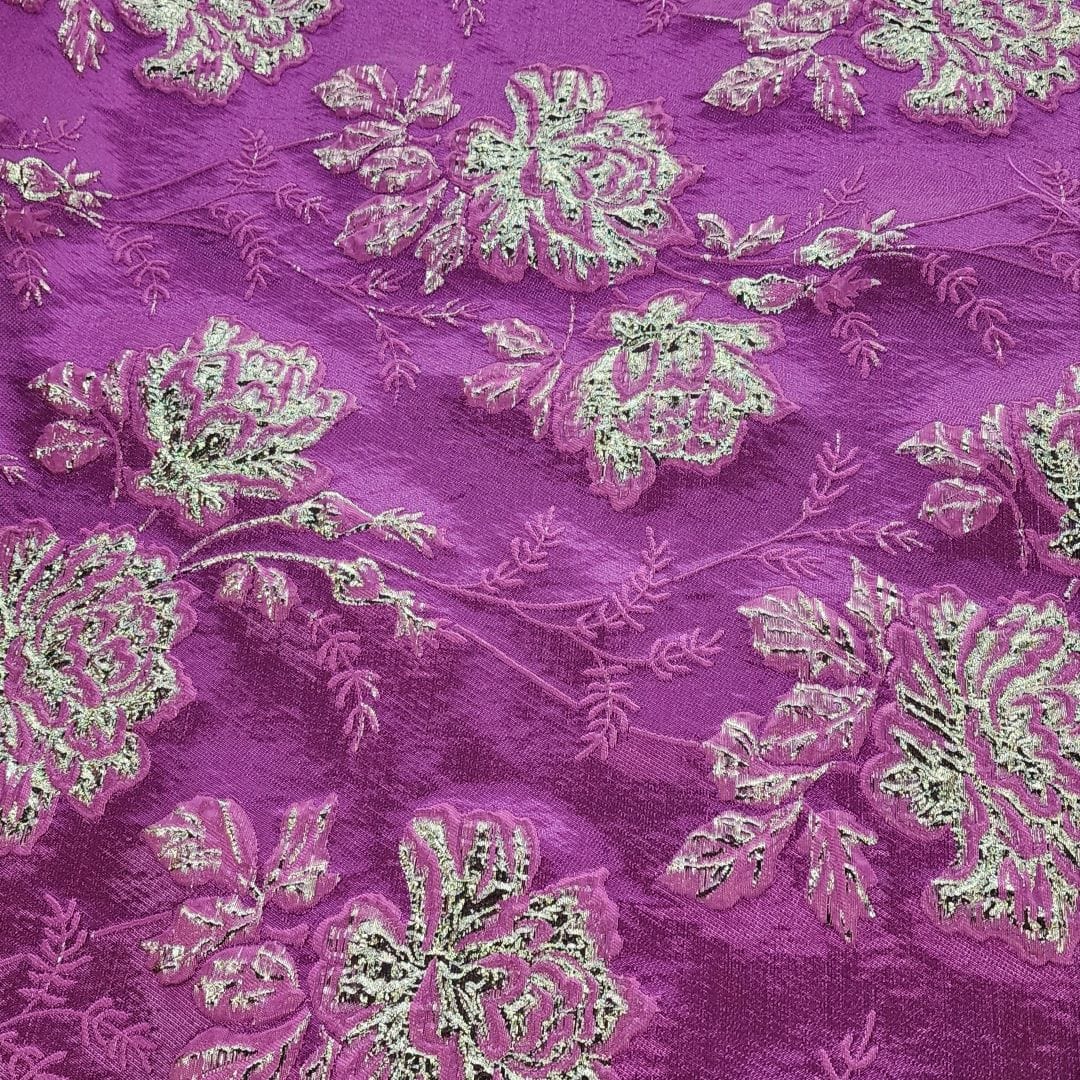 MHC World Dress Fabrics Rosa Brocade Fabric Cerise 150cm (7400712077401)