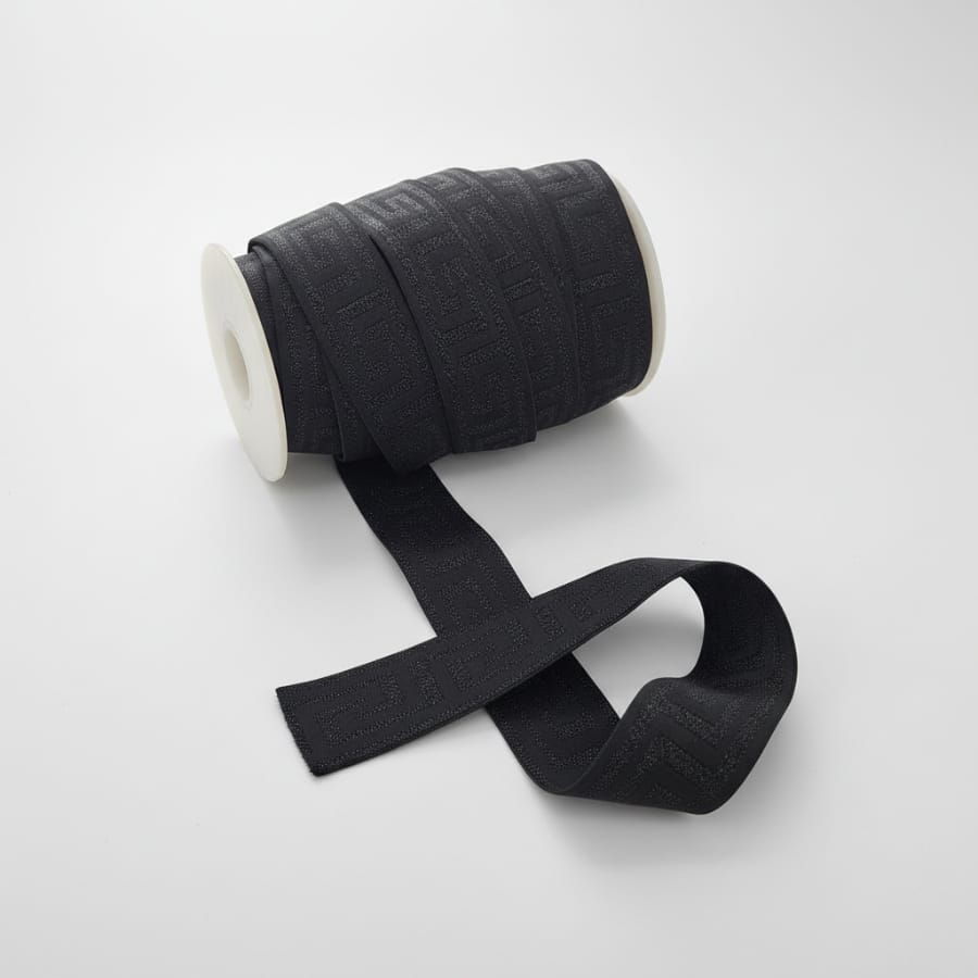 MHC World Elastic Black Printed Elastic 40mm