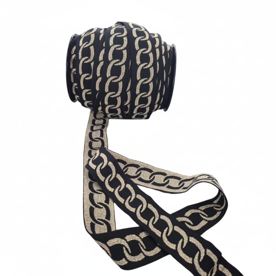 MHC World Elastic Gold/Black Printed Elastic 40mm
