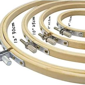 MHC WORLD Embroidery Hoops Bamboo Embroidery Hoop Assorted Sizes